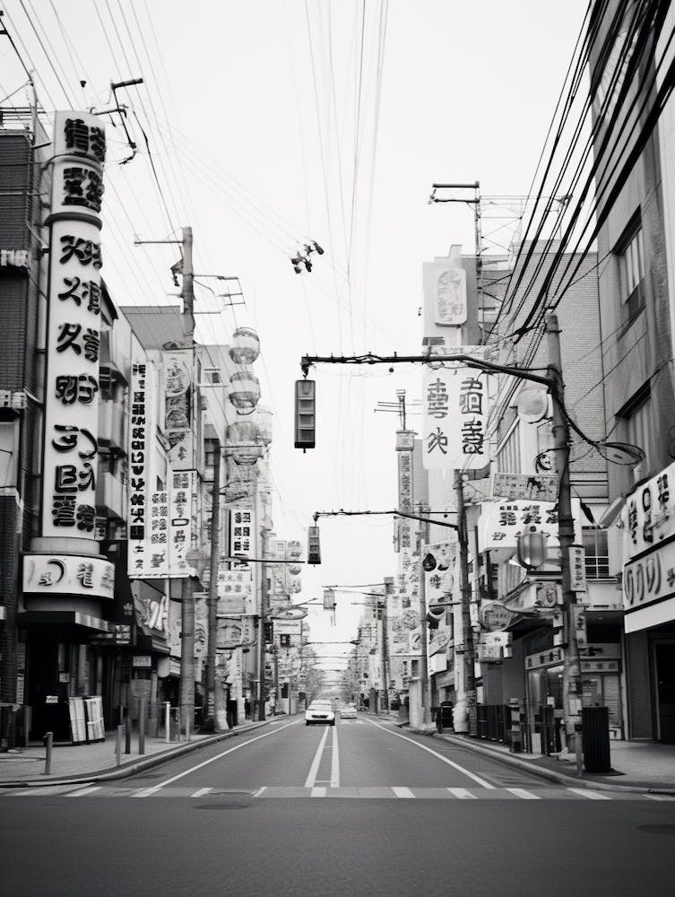 Sapporo, Japan, Black And White Old Photo 4