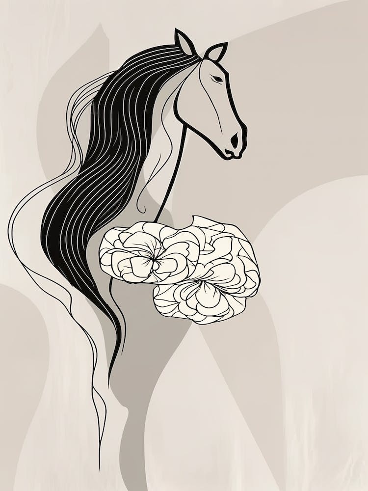 Horse Line Art Abstract 4