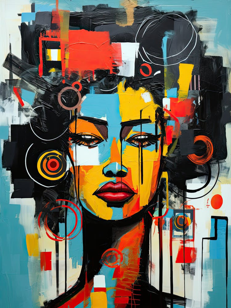 Abstract portrait Of A Black Woman, afro