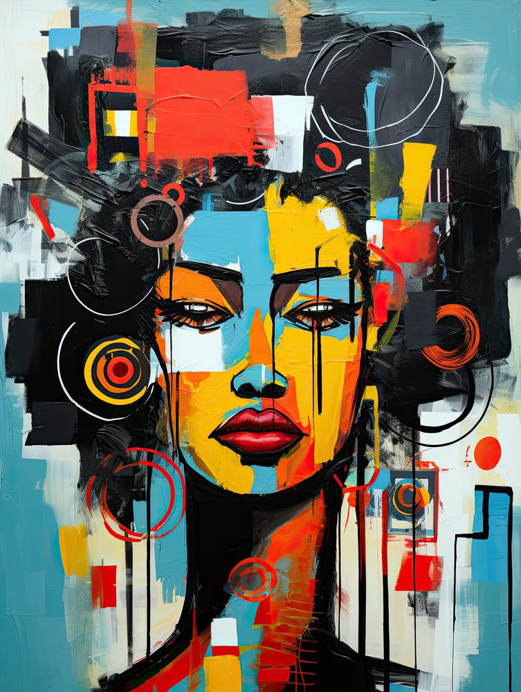 Abstract portrait Of A Black Woman, afro