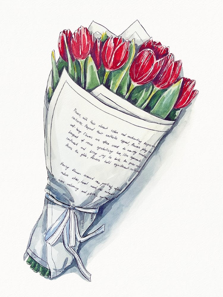 Bouquet Of Red Tulips
