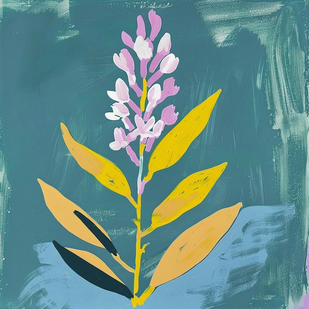 Lilac 3 Square Flower Illustration