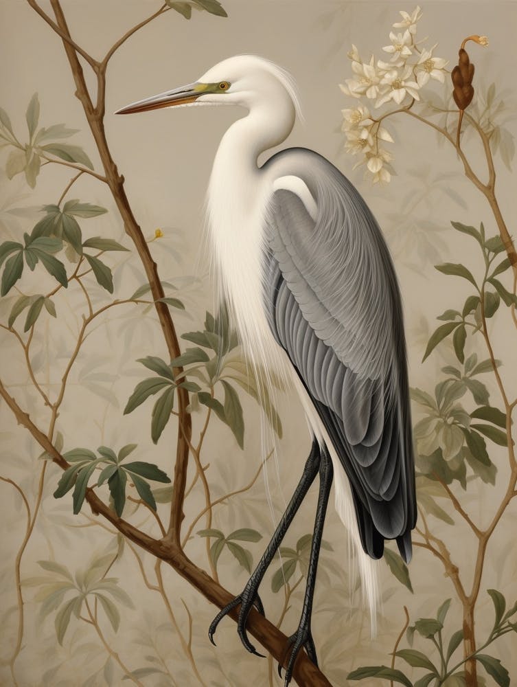 Dark And Moody Botanical Egret 4