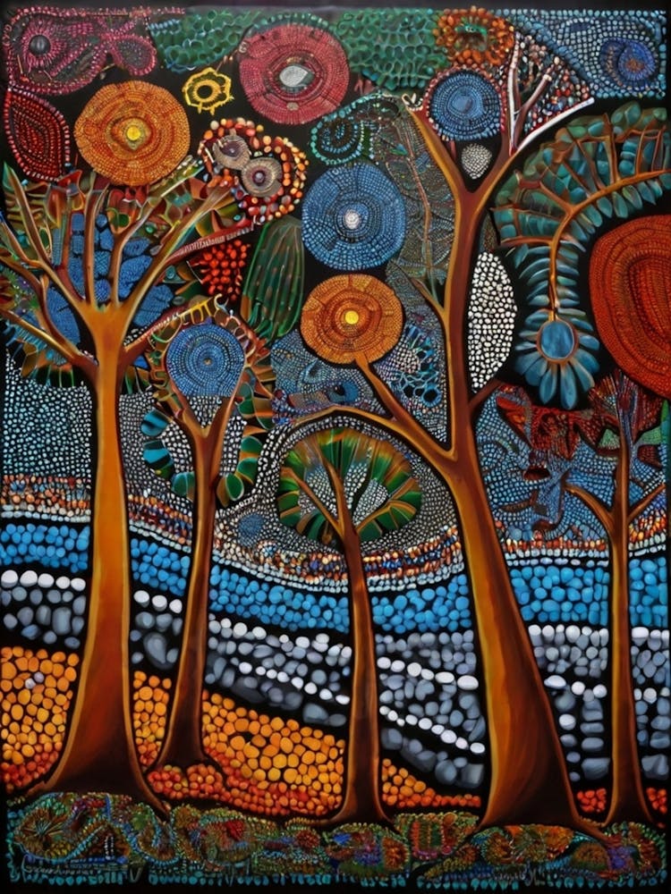 Default Australian Aboriginal Dot Painting Style Art Dreaming 1