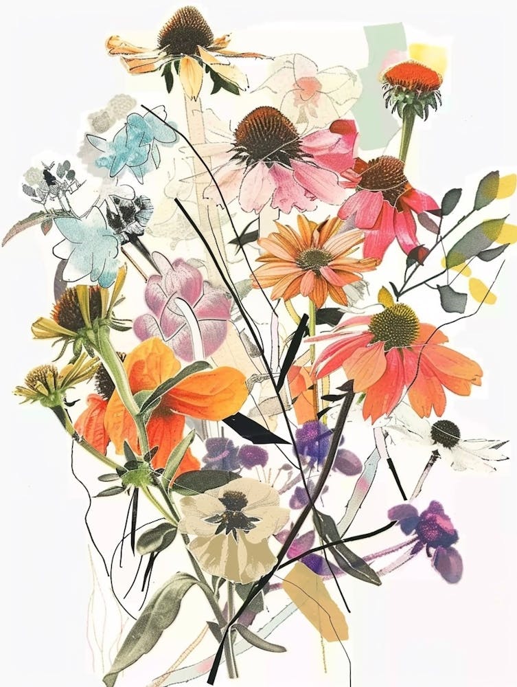 Coneflower Collage Flower Bouquet
