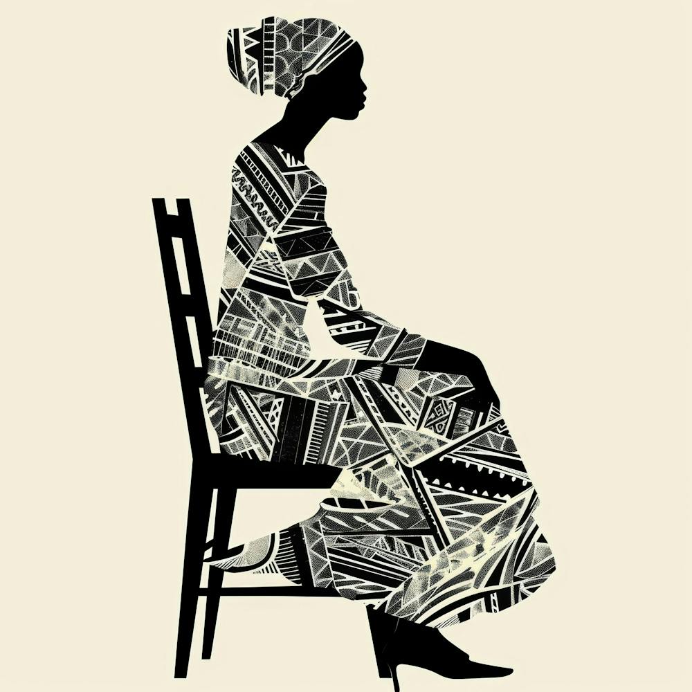 African Woman Sitting In Chair