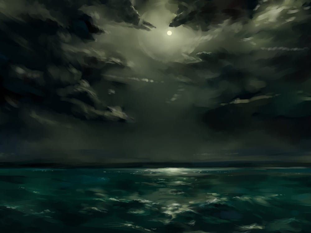 Moonlight Over The Ocean