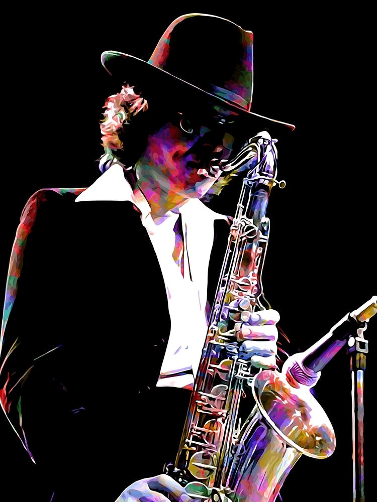 Gato Barbieri Argentine Jazz Tenor Saxophonist in my Colorful Illustration