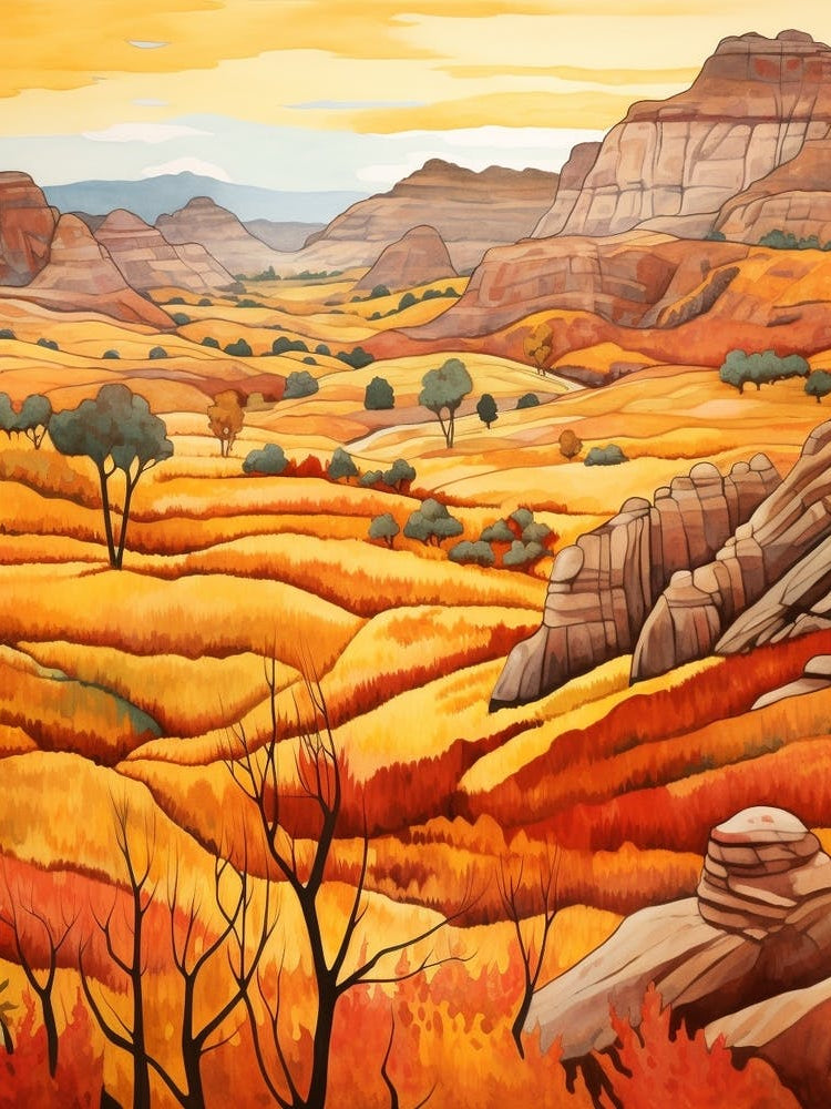 Autumn National Park Painting Zion National Park Utah Usa 2