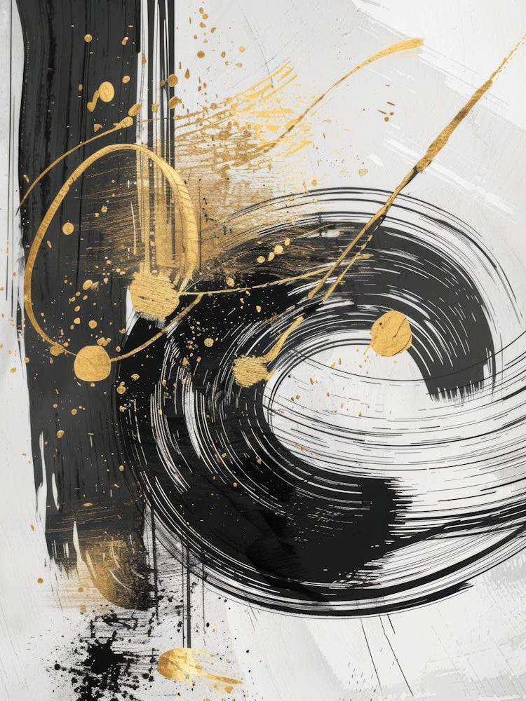 Abstract Black And Gold Canvas Print 19