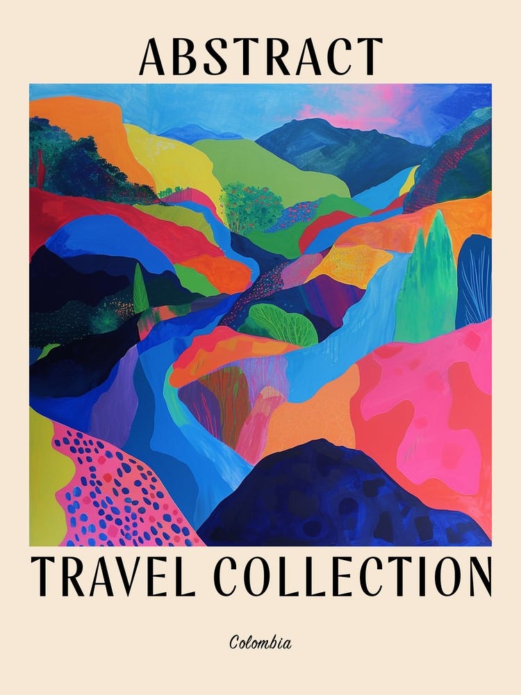 Abstract Travel Collection Poster Colombia 2