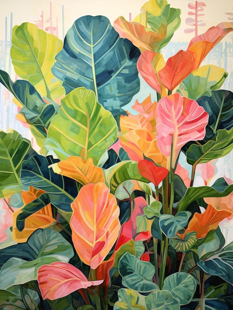 Tropical Plant Painting Fiddle Leaf Fig 1