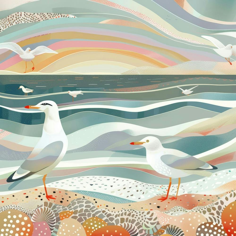 Seagulls At The Beach