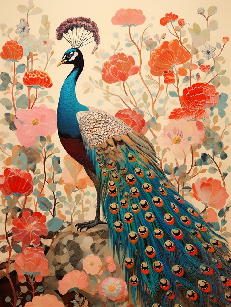 Peacock 2 Detailed Bird Painting