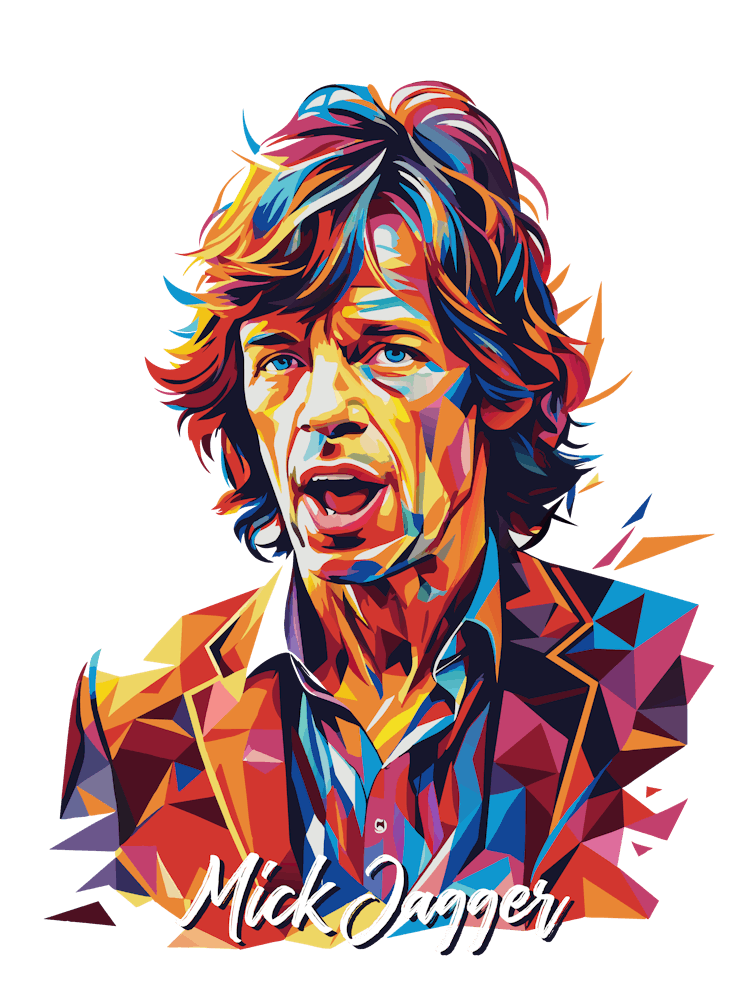 Mick Jagger 04 Portrait Music Icon Style WPAP Pop Art