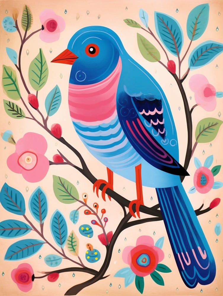 Pink Scandi Eastern Bluebird 2