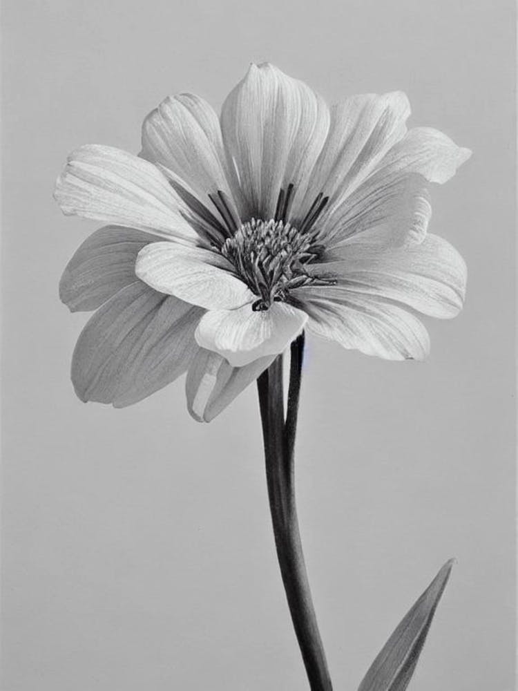 Lavender B&W Pencil 3 Flower