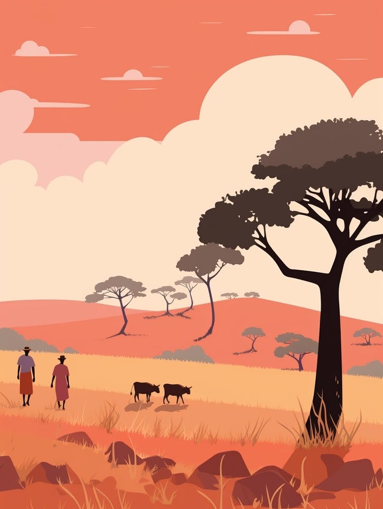 Kenya Travel Illustration