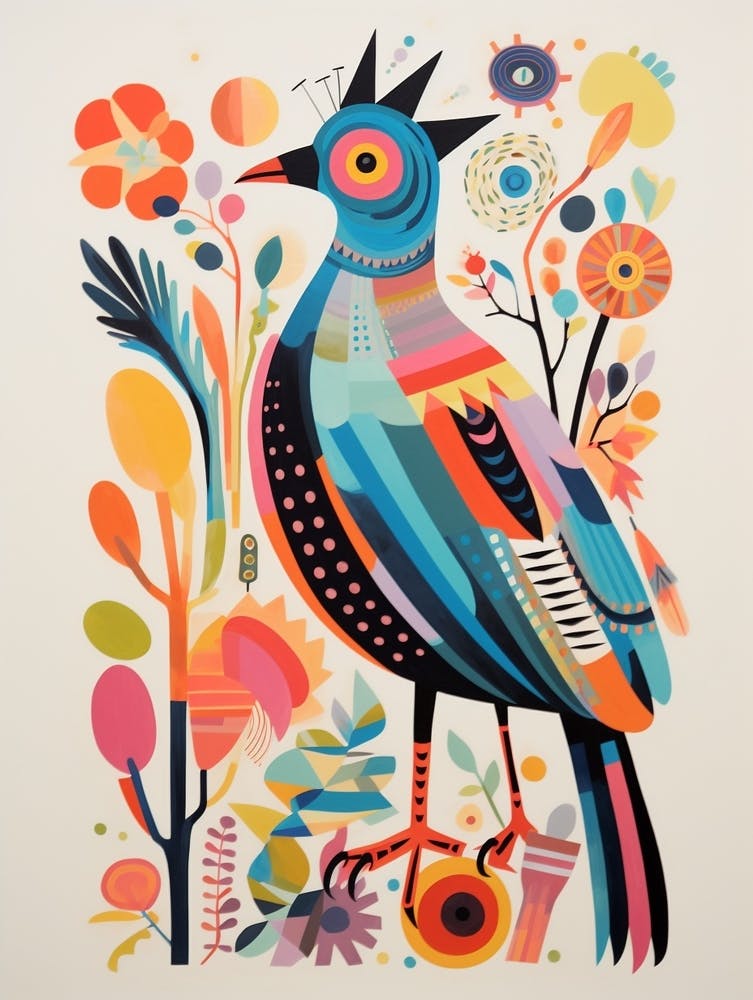 Colourful Scandi Bird Chicken 1