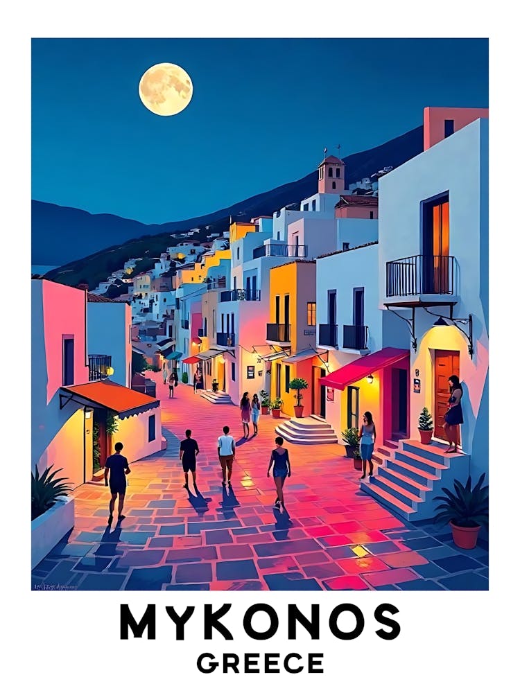 Mykonos - Greece Vintage Travel Poster 26