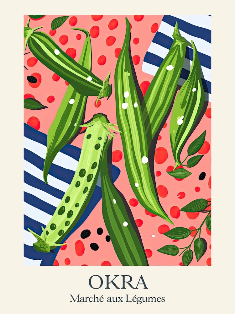 Marche Aux Legumes Okra Summer Illustration 4