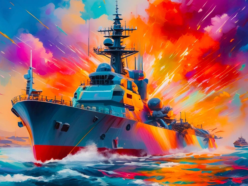 Battleship In The Ocean