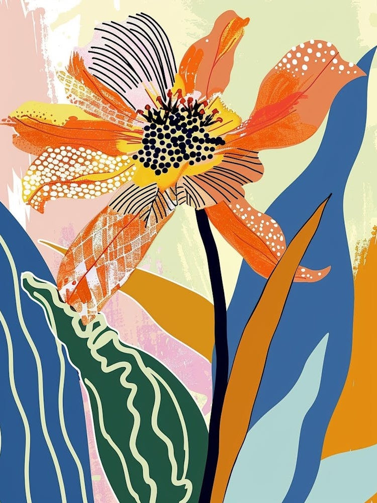 Colourful Flower Illustration Gerbera Daisy 3