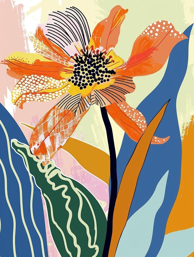 Colourful Flower Illustration Gerbera Daisy 3