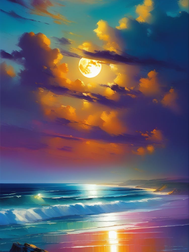 Full Moon At The Beach