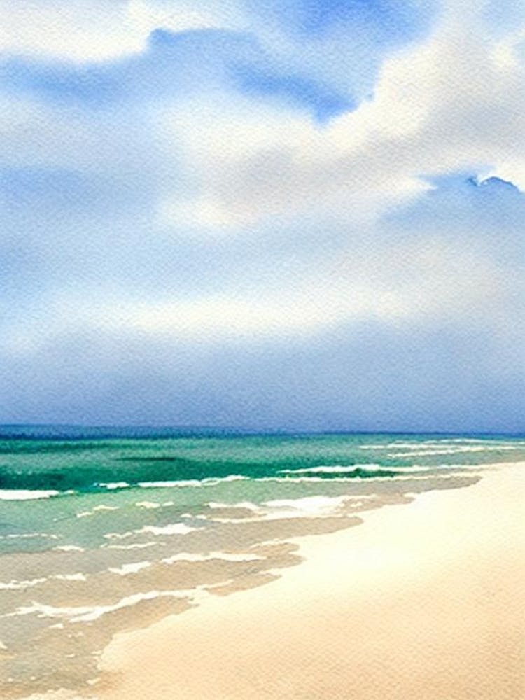 Manzanillo Beach, Cuba Watercolour
