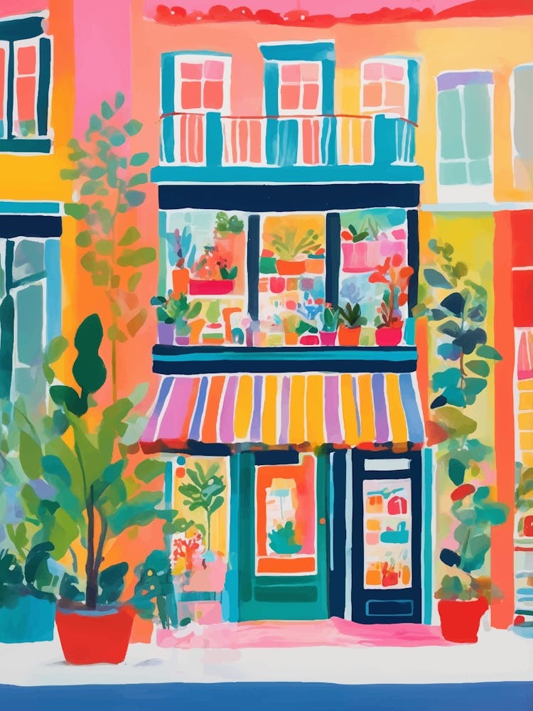 Colorful Market, plants shop facade