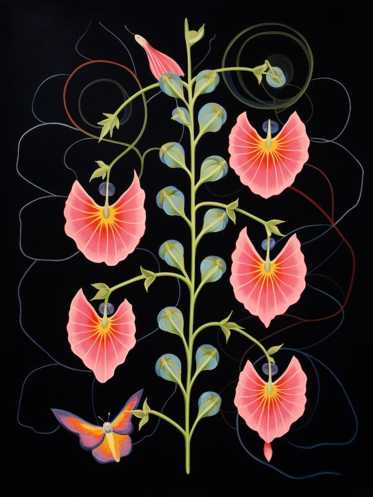 Snapdragon 4 Hilma Af Klint Inspired Flower Illustration