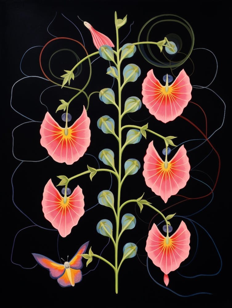 Snapdragon 4 Hilma Af Klint Inspired Flower Illustration