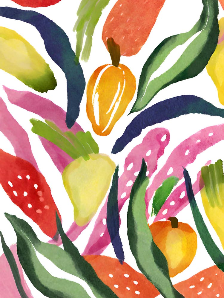 Watercolor Fruit Pattern