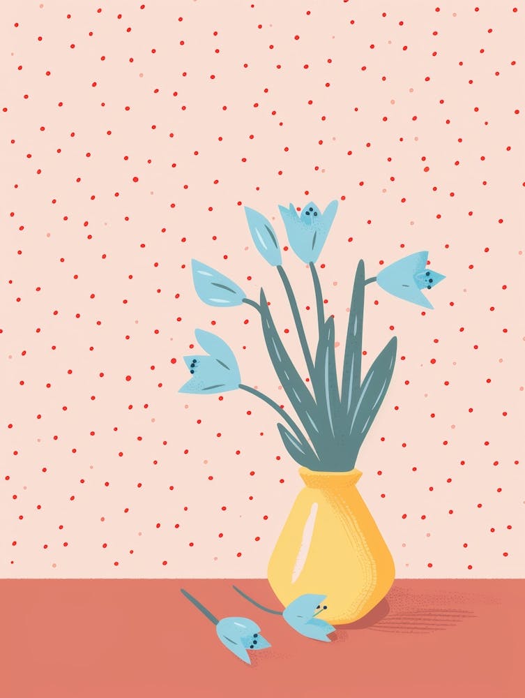 Blue Tulips In A Vase