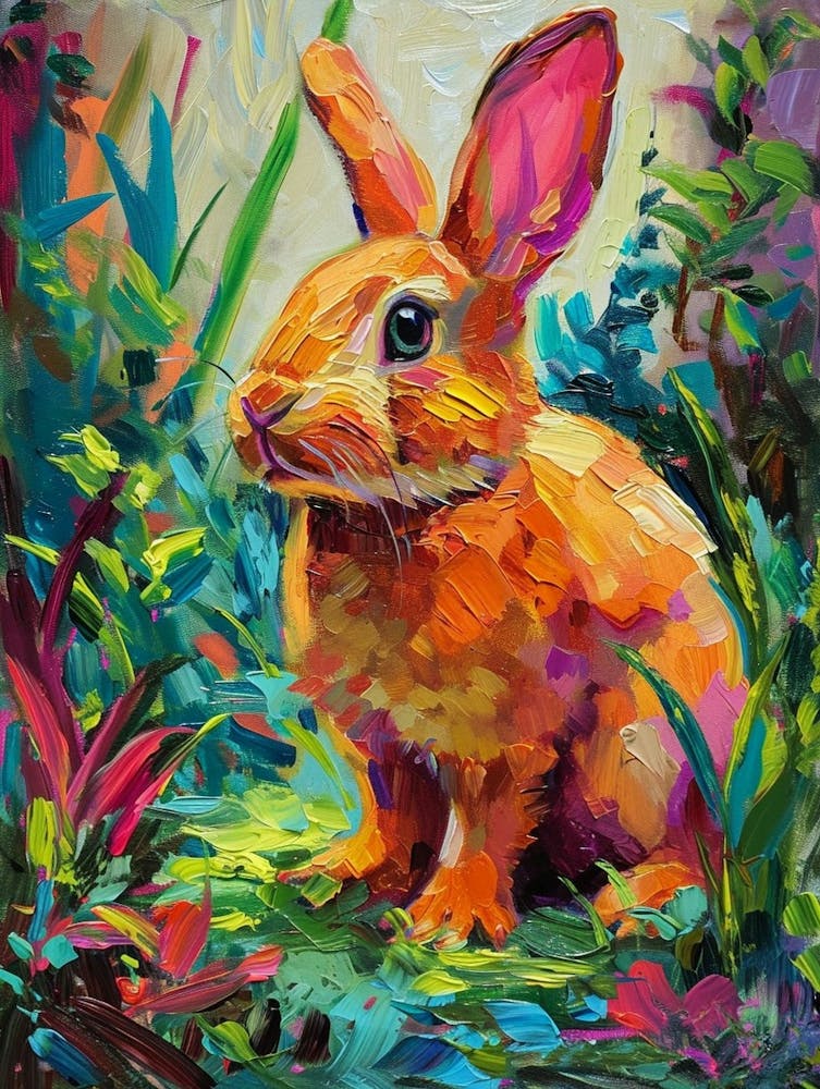 Mini Rex Rabbit Painting 2