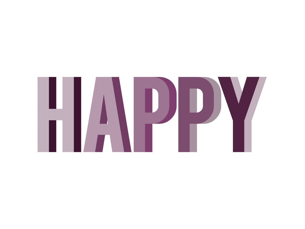 Happy Typography Purple