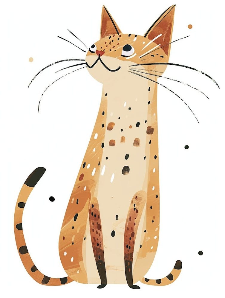 Ocicat Cat Clipart Illustration 2