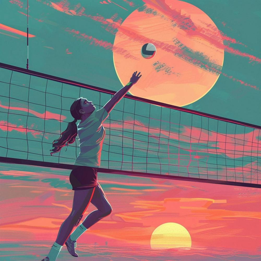 A Volleyball Spike Lofi Illustration 1718705844 3