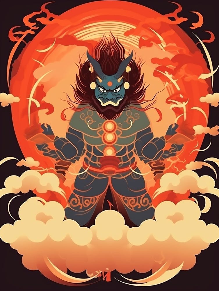 Raijin Dieu du Tonnerre Style Japonais 10