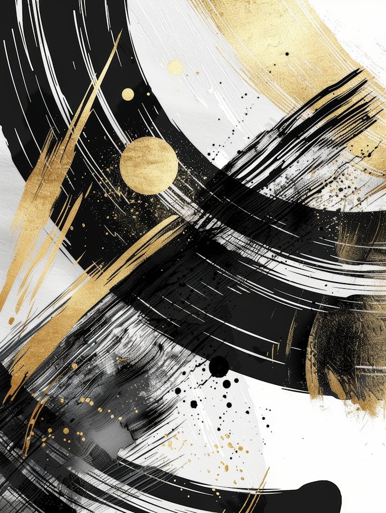 Abstract Black Gold Canvas Print 1
