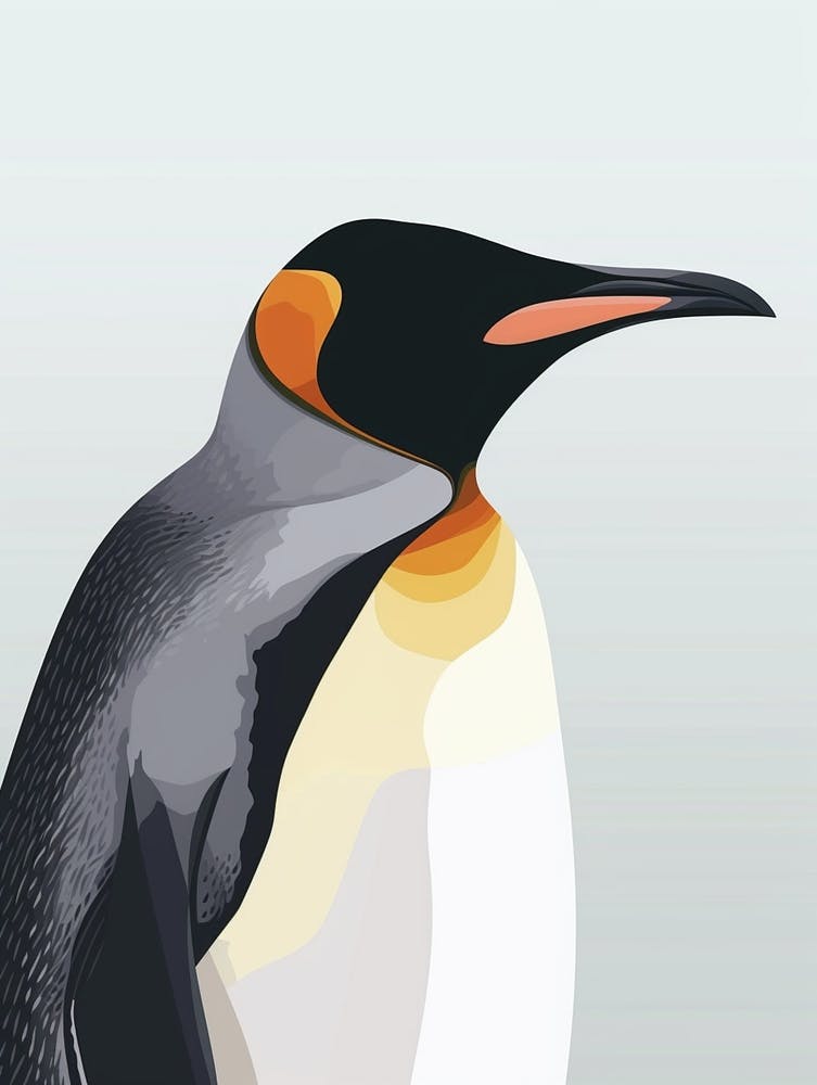 King Penguin Volunteer Point Minimalist Illustration 3