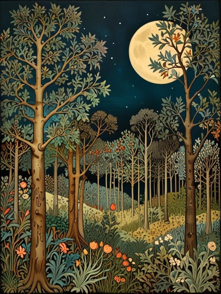 William Morris Moonlight In The Forest 249