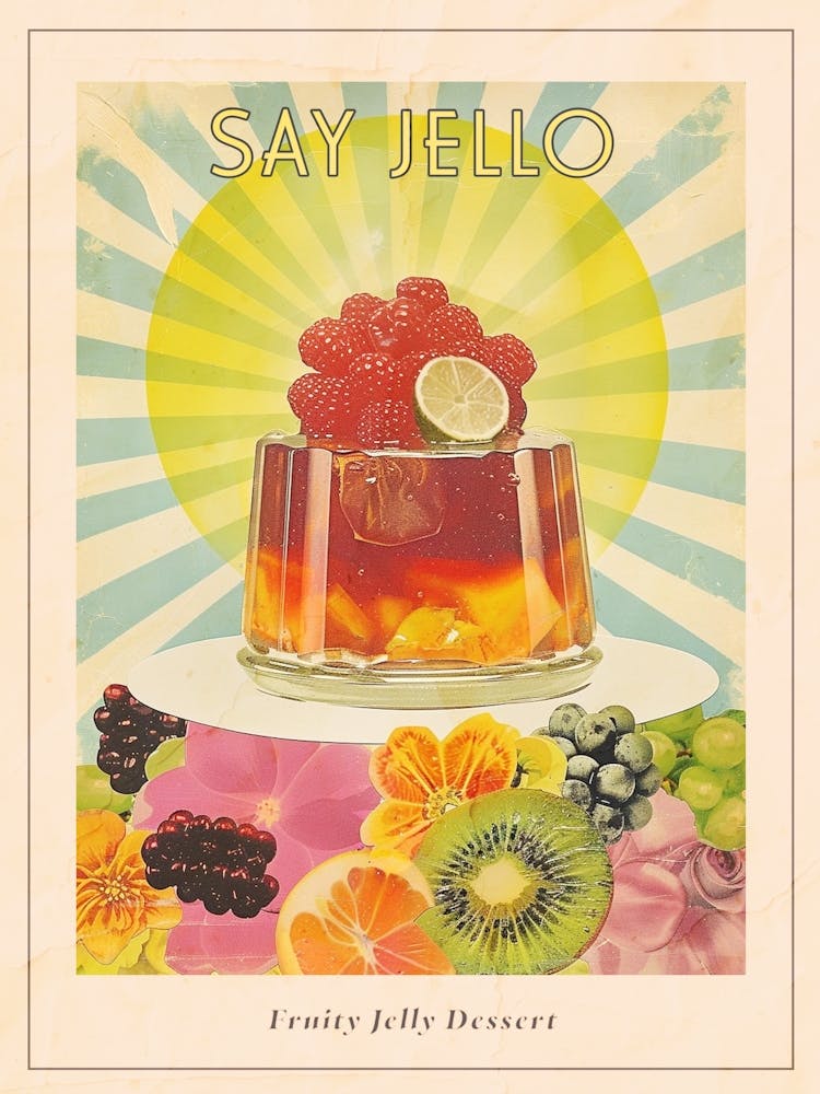 Fruity Jelly Retro Collage 1 Poster