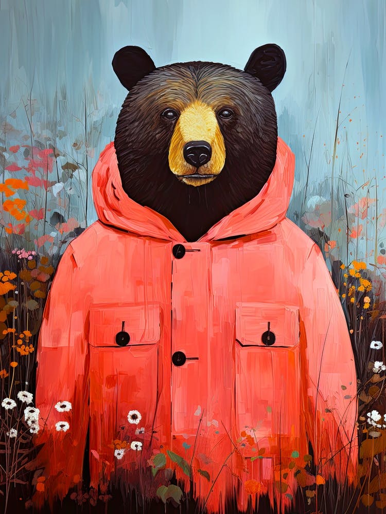 Bär in roter Jacke Tier