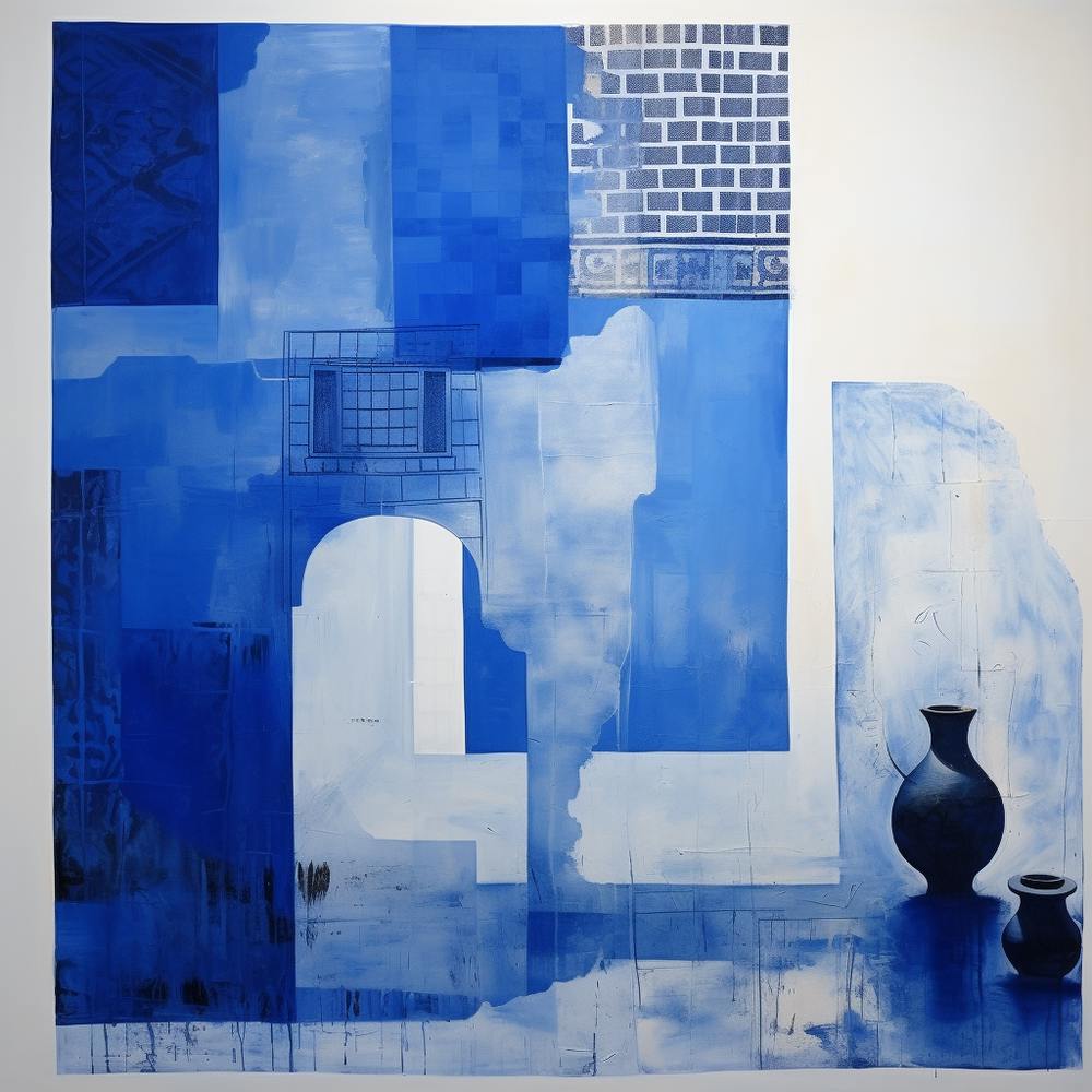 Moroccan Blue And White Pots