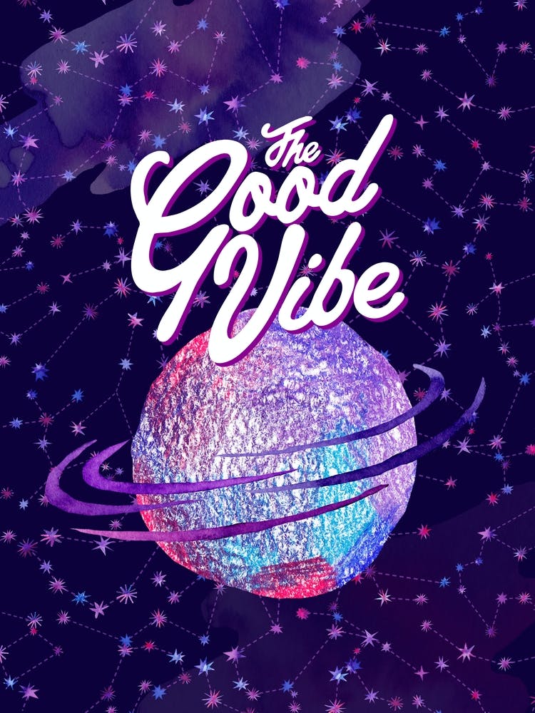 Good Vibe — Space Neon Watercolor #1