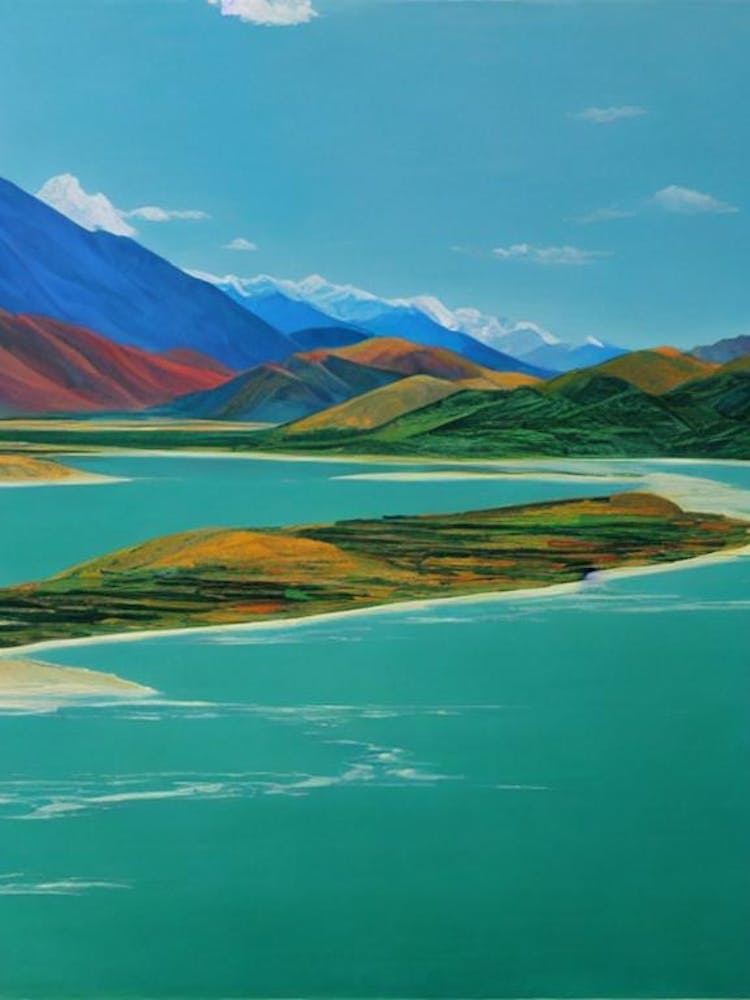 Hemis National Park India Blue Oil Painting 1 