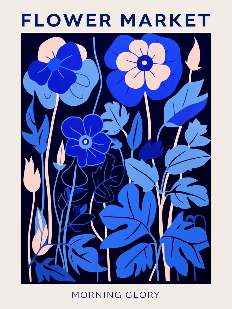 Blue Flower Market Poster Morning Glory 2