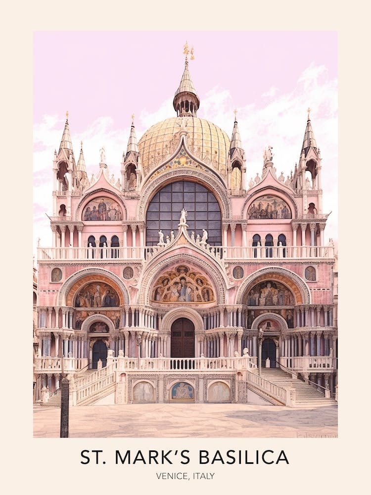 St Mark's Basilica Venice Italy Travel Poster